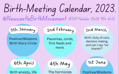 Newcastle Birth Movement – 2023, Birth Meeting Calendar